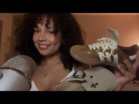 ASMR tapping & scratching on my newer shoes! (textured suede & leather)