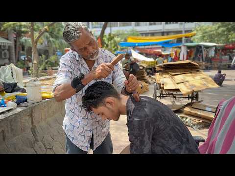 ASMR Barber Waris - Best Street Head Massage With Tok Sen Tools For Body Pain Relief (Instant Sleep)