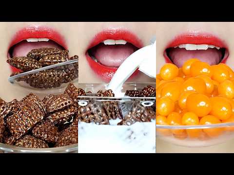 ASMR CRUNCHY CEREAL & MILK LIPS MUKBANG 🥣 Satisfying Sweets & Snacks Eating Sounds