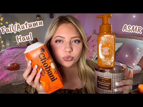 Fall ASMR Haul 🎃 Bath & Body Works + Fall Finds | Long Nails Tapping & Scratching