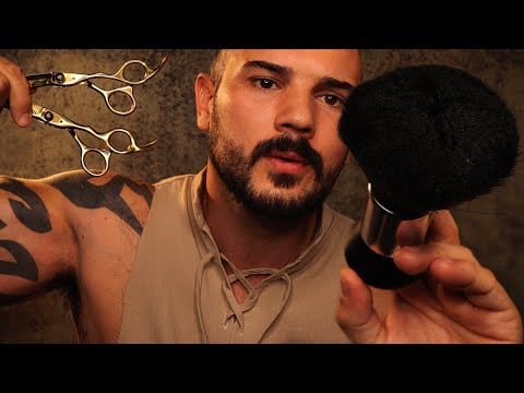ASMR | Sleep Inducing Haircut ✂️ Face Brushing - Water Spray - Oil Massage (Personal Attention)