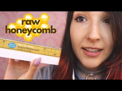 ASMR - RAW HONEYCOMB ~ Sticky Eating Sounds & Whispering ~