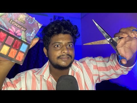 ASMR Fast And Aggressive Doing Your Makeup 💄 || ASMR Haircut Roleplay ✂️