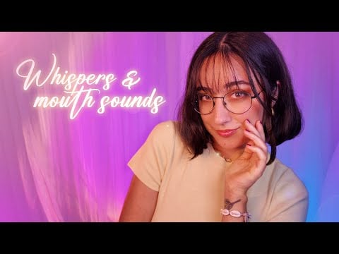 ASMR | Pure Whispers, Mouth Sounds & Mic Brushing 💜 (2 HOURS w/ black screen)
