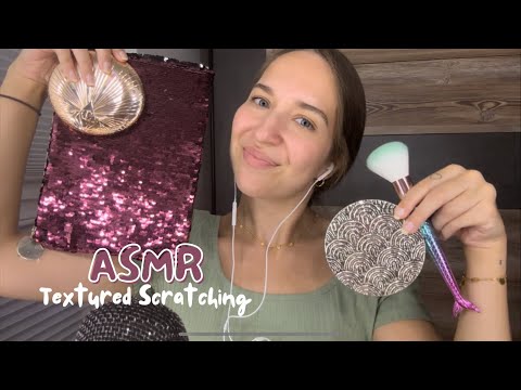 ASMR Textured Scratching 🦄 sooo tingly ✨ (Candle Lid, Sequin Bag, Glass & more) | no talking