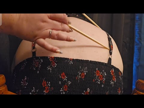 ⚘️ ASMR Back Attention w/Chopsticks, Jade Tool & Heart Powder Puff 🌹