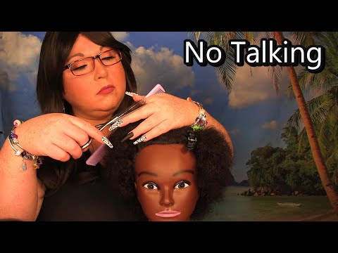 ASMR Hair Salon Roleplay (NO TALKING) (Haircut, Scalp Massage and Oiling, Styling, Afro/Kinky Hair)