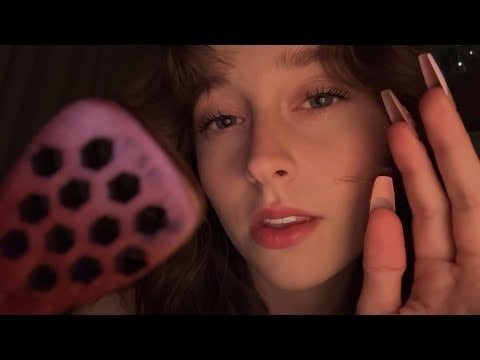 ASMR face scooping (intense personal attention with mouth sounds) 