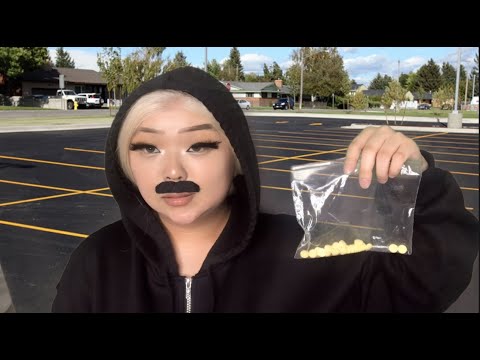 ASMR sus guy in the school parking lot tries to sell you fun candy 💊😳