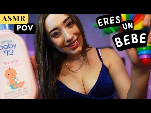 ASMR POV 👶🏻 ERES UN BEBE 👶🏻 TE CUIDO esta noche con mucha Atención Personal 💓 ASMR ROLEPLAY ESPAÑOL