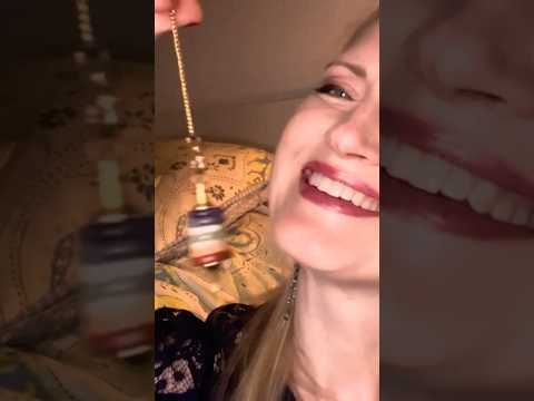 ASMR Chakra Realignment with my Pendulum ❤️🧡💛💚💙💜 #relaxing #crystalshop #crystals