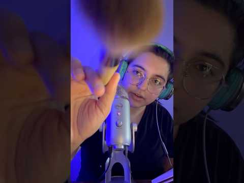 ASMR face brushing + ear to ear whispering #asmr #whispering #facebrushing #mouthsounds