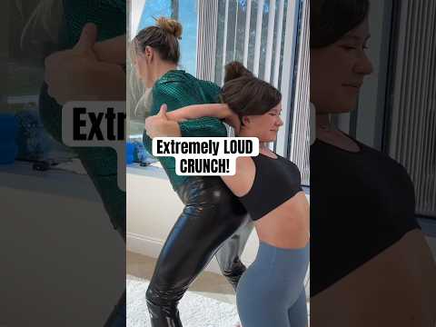 LOUD Back Cracks in Shiny Pants #shorts #asmr #chiropractic