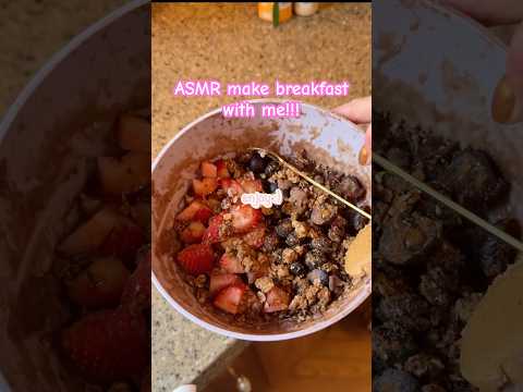 ASMR make my everyday breakfast with me!!!💗🥣🍫 #asmr#asmrbreakfast#breakfast#oatmeal#asmrcooking