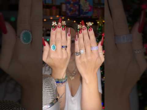 I made some Xmas Nails ❤️💚🔔 #asmrnails #pressonnails #diynails #bestlifebybrooke #asmrtingles