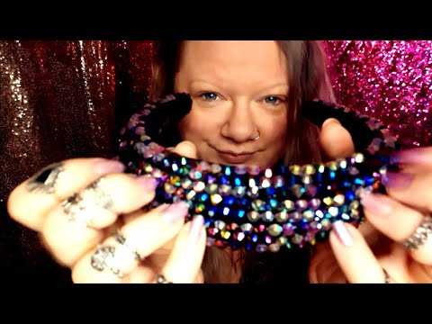 ASMR Lo Fi Rhinestone Hair Hoop Scratching and Tapping (No Talking)