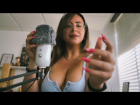 ASMR slow and soft mouth sounds & mic triggers😴 (inaudible whispers)