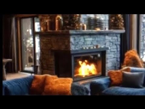 ASMR no talk- enjoy roaring crackling fire (cozy) while watching the snow fall.