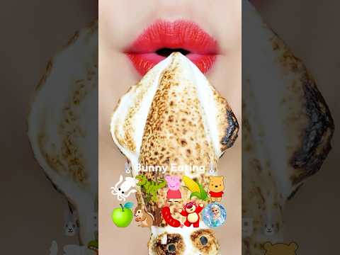 marshmallow emoji food eating sounds (sped up) #shorts