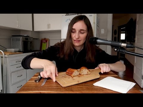 Eating a Sausage roll & Unpacking some Groceries