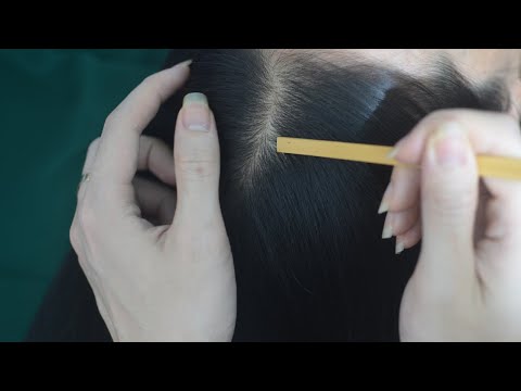 ASMR Hair Parting With Tools, Real Person Hair Combing Sound For Anxiety Relief