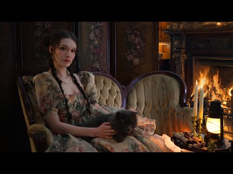 Fall Asleep by the Fire | HISTORICAL ASMR 🕯️ Purring Cat, Ghosts, Paranormal Photographs & Letters