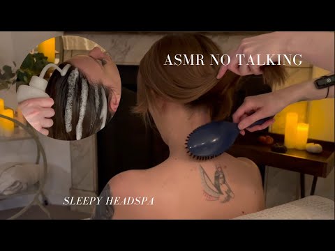 ASMR Real Person Head Spa for Deep Sleep 🌙 Relaxing Scalp Massage & Waterfall Halo (NO TALKING)