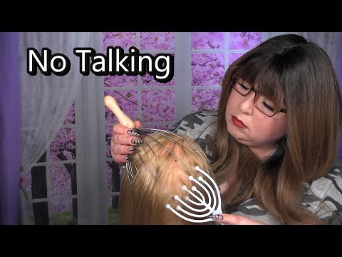 ASMR Indian Head Massage (NO TALKING) Scalp Massage Tools, Scalp Scratching with Long Nails