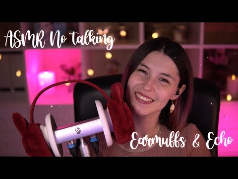 ASMR NO TALKING | Earmuffs + Mouth sounds with echo | Headrec