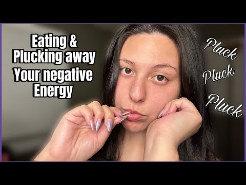 Asmr~ Eating and plucking away your negative energy | LOTS of personal attention