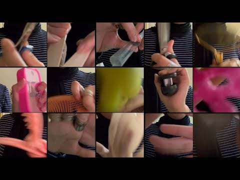 ASMR | Random Triggers in 5 minutes (camera touching, spray, glove, scissors, ring, stapler)