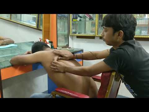 Soft and relaxing asmr back and head massage by Indian barber | relaxing sound