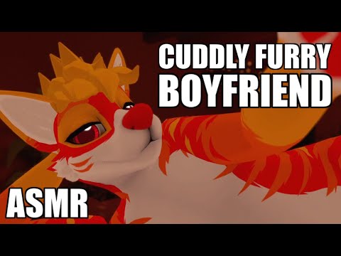 [Furry ASMR] Your cuddly furry boyfriend helps you sleep (Soft-Spoken) 💕 [Rain Sounds]