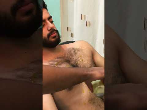 Chest press Massage #asmr #soothingasmr #chestmassage #chesthair #relax #lahoribarber #streesrelief