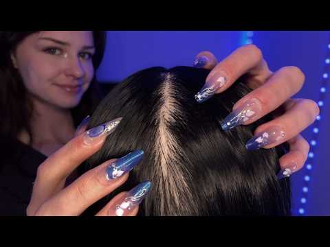 1H+ Hair Parting, Scratching, Plucking, and Massage [ASMR] for Stress Relief and Relaxation
