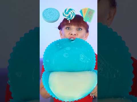 ASMR Giant Blue Oreo, Lollipop Mukbang #shorts