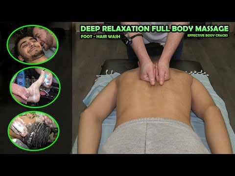 💈 ASMR BARBER CHEST & FOOT MASSAGE FOR MEN 🦶TICKLE FOOT WASH 🦶 CRACKS 🔊 Deep Sleep Full Body Massage