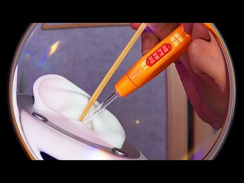 ASMR 귀에서 뭔가 나오는 느낌⚠️ 충격적으로 리얼한 귀청소 (노토킹)