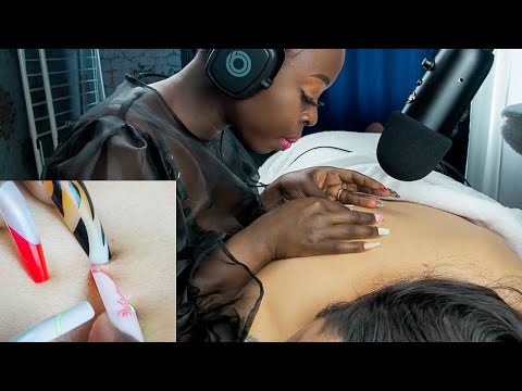 ASMR Super Attentive BACK NITPICKING & Scratching tingles ~ soft whispers