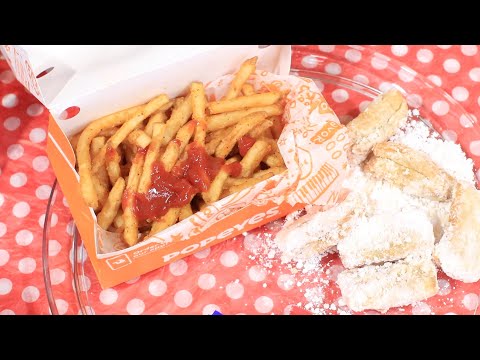 BEIGNETS POPEYES FRIES ASMR EATING SOUNDS