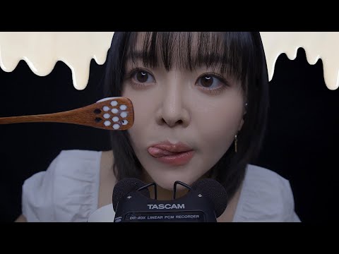 ASMR Creamy & Dreamy.. 🍯 Honey Dipper Yogurt Eating
