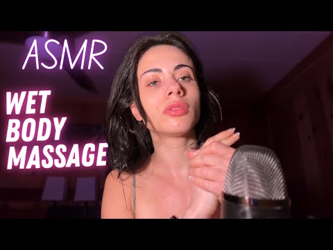 ASMR Body & Face Massage | Wet, Hand and Mouth Sounds with Chewing Gum