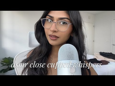 asmr close cupped whispers ☁️ |  up close breathy whispers rambling on and on