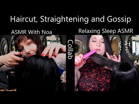 ASMR Haircut, Straightening and Gossip Collab with @NoaASMRoficial Hair Salon Roleplay
