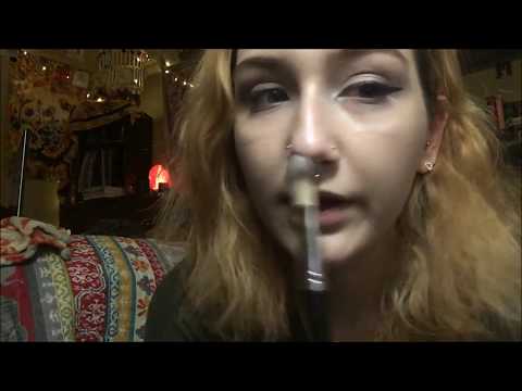 ASMR BRUSHING YOUR FACE, INAUDIBLE, CLOSE UP, FACE TOUCHING