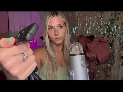 ASMR What's In My Bag- Extra Close to Mic Whispers!