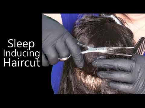 ASMR Sleep Inducing Haircut (NO TALKING) (Gloves, Scissors, Cutting, Real Hair)