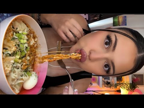 ASMR SPICY Buldak Noodle Mukbang 🍜 #mukbang #asmr #buldak 