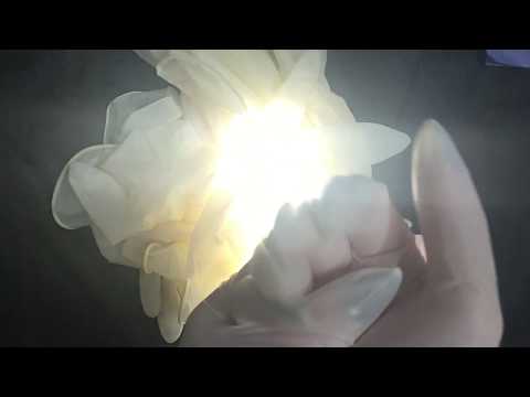 LATEX GLOVES👈 in WHITE  with LONG NAILS👉 LAYERING [[ASMR]]
