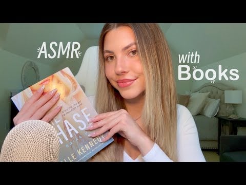 ASMR With Books! (book gripping & massaging, sticky tapping, mouth sounds)
